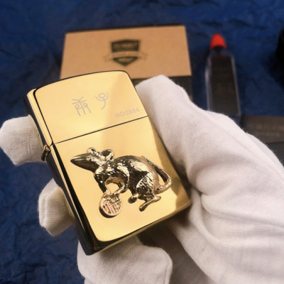 Vỏ Hột Quẹt Bật Lửa Xăng Đá Zorro Z91743 Họa Tiết Con Chuột - Dùng Xăng Bấc Đá Cao Cấp