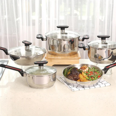 Bộ 5 nồi chảo iNox không chống dính