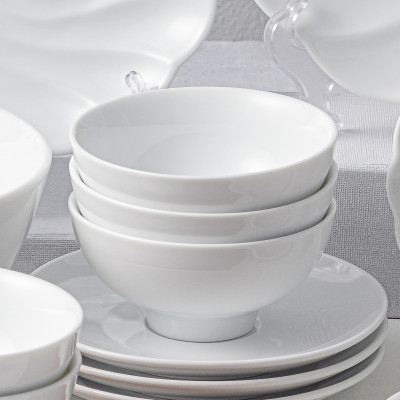 Bộ 6 bát cơm 4.4 inch đế cao sứ cao cấp Long Phương