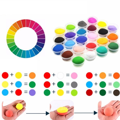 Đất sét nặn tự khô 12 màu siêu nhẹ. An toàn cho bé. Kèm dụng cụ cắt