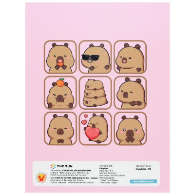 Tập Học Sinh Capybara - 4 Ôly - 96 Trang 100gsm - The Sun (Mẫu Màu Giao Ngẫu Nhiên)