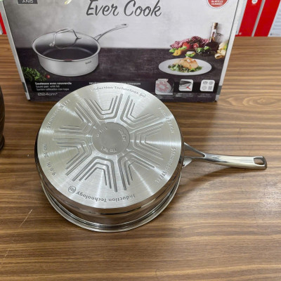 CHẢO QUÁNH CHỐNG DÍNH TEFAL EVER COOK 24CM CÓ NẮP ĐẬY Hàng chính hãng