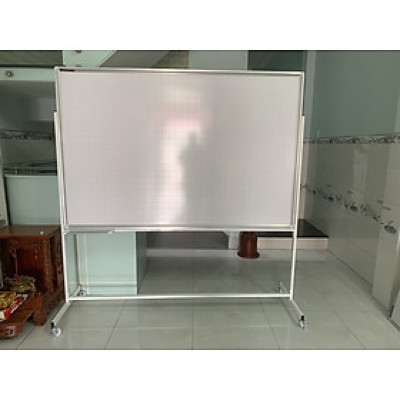 Bảng di động 1 mặt viết bút lông Poly - trắng kẻ ô ly Bavico 1,2x2.0m