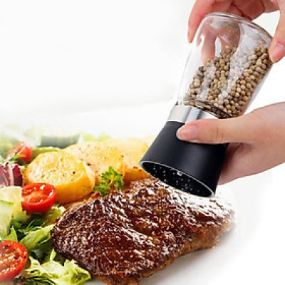 Lọ Xay Tiêu Cầm Tay Siêu Nhanh Bằng Thủy Tinh Dày Dặn Có Nắp Đậy - Hàng Cao Cấp