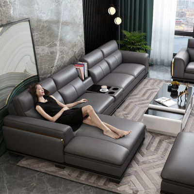 Sofa da góc L cao cấp Tundo HDCT-09