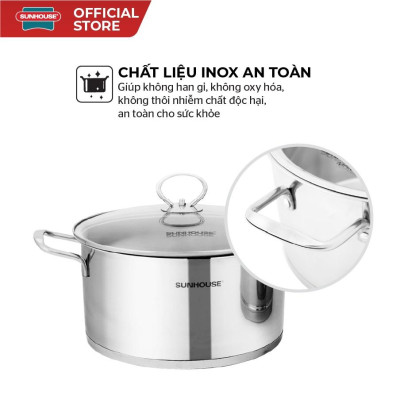 Bộ Nồi Inox 5 Đáy SUNHOUSE MAMA Đáy Từ SH784