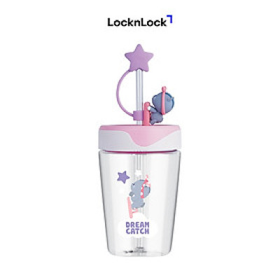 Ly nhựa LocknLock Dream Catcher ABF779 520ml có nắp đậy ống hút