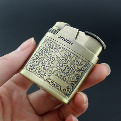 Vỏ Hột Quẹt Bật Lửa Gas Jobon ZB-318 Thiết Kế Đẹp Độc Lạ Họa Tiết Hoa Văn Cổ Sang Trọng - Dùng Gas Đá Cao Cấp