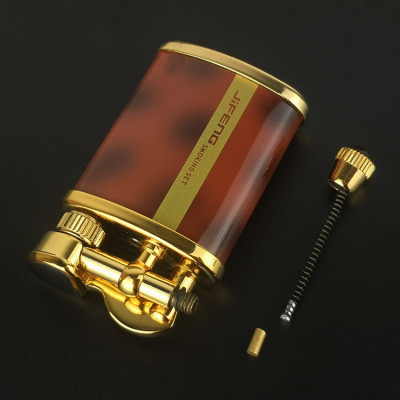 Vỏ Hộp Quẹt Bật Lửa Xăng Bấc Đá Jifeng JF-018 Họa Tiết Nâu Loang Đẹp Độc Lạ - Dùng Xăng Bấc Đá Cao Cấp