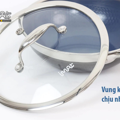 [Hàng chính hãng] Chảo xào đa năng iMAT Hybrid lòng xanh mới, đường kính 22cm. Chiên, xào, áp chảo..