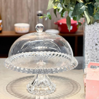 Đĩa pha lê cao cấp có nắp Vessen 32cm Hàng chính hãng
