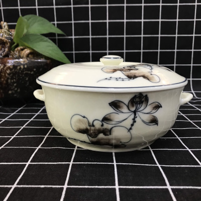 Bộ Chén Dĩa 21 Sản Phẩm Họa Tiết Sen Đen