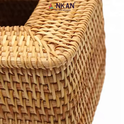 Hộp Đựng Khăn Giấy Mây Tre Đan Tự Nhiên Cao Cấp – Hộp Khăn Giấy Trang Trí Bàn, Decor Nhà Hàng Khách Sạn