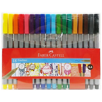 Bút dạ kim nắp kẹp 18 màu Faber 150718