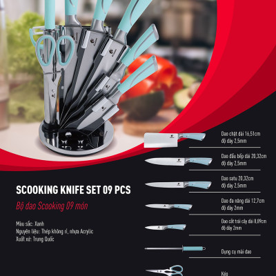 Bộ Dao 09 Món Scooking - Phân phối chính hãng bởi Mishio Việt Nam