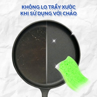 Miếng rửa chén bột gỗ MyJae dễ dàng đánh bay dầu mỡ (3 miếng/gói)