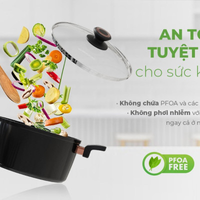 Bộ Nồi Chống Dính Ultra Titanium SUNHOUSE ST2210B - Hàng Chính Hãng