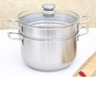 Bộ Nồi Luộc Gà Kèm Xửng Hấp Inox Size 28cm Dùng Mọi Bếp - Hàng Chính Hãng