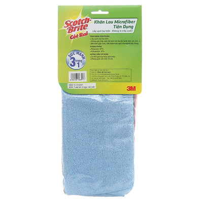 Combo 2 Gói 3 Chiếc Khăn Lau Bếp Microfiber 30 x 30 cm Tiện Dụng Chính Hãng Scotch Brite 3M 