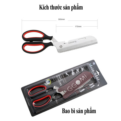 [HÀNG CHÍNH HÃNG]Kéo dao đa chức năng dài 30cm, chiều dài lưỡi 17cm bằng thép không gỉ an toàn của GGOMi Hàn Quốc GG172