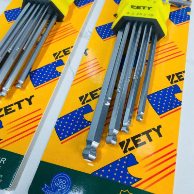 Bộ Lục Giác Thép Nâu Đầu Bi 9 Cây Chữ L 1.5-10mm , Chất liệu thép CR-V6150 - Bộ lục giác Yeti