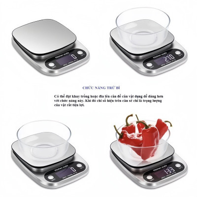 Cân Tiểu Ly Điện Tử Nhà Bếp Mini Định Lượng 1g-10kg, Cân Tiểu Li Điện Tử Độ Chính Xác Cao
