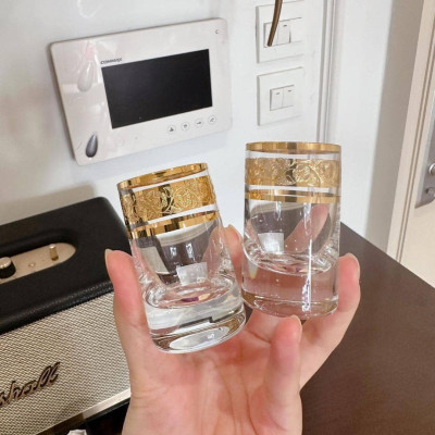  Bộ 6 cốc Pha Lê mạ vàng Bohemia Ver sace dung tích 45 ml Hàng chính hãng