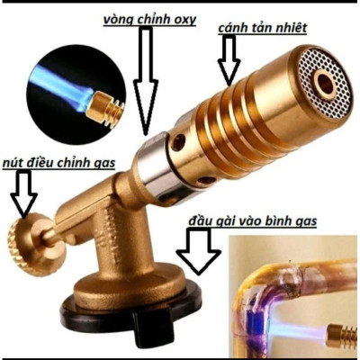 Đèn Khò Gas Mini Lõi Đồng – Ngọn Lửa Xanh Chuẩn, Công Suất Mạnh, Dễ Dùng