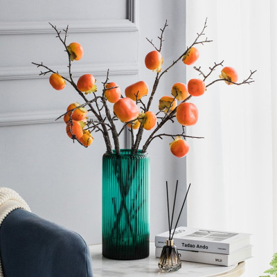 Quả giả, cành quả hồng 5-7 trái trang trí nhà cửa, quán cà phê, nhà hàng sang trọng QH-57