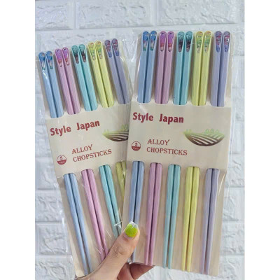 Set 5 Đôi Đũa Ăn Kiểu Nhật Bản – Chống Trượt, Kháng Khuẩn, Chịu Nhiệt – Nhiều Màu Cao Cấp - HÀNG CHÍNH HÃNG MINIIN