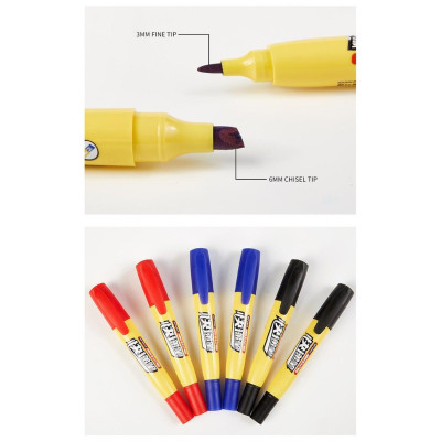 Bút Marker ,Bút Đánh Dấu Kho Nhanh,3 Mực Đen/Xanh/Dỏ ,thiết kế 2 đầu cho vận chuyển -BAOKE/MP2908