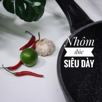 Chảo sâu lòng vân đá chống dính nhôm đúc Bennix Thái Lan Terra 22cm/26cm/28cm/30cm đáy từ
