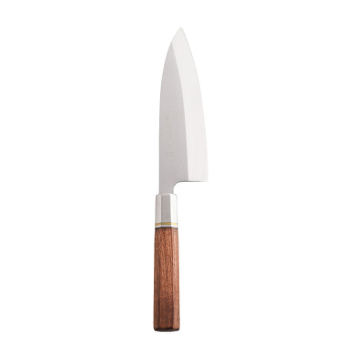 Dao Deba tay cầm gỗ 34cm - Thép không gỉ, cứng cáp, sắc bén - Chuyên thái thịt, phi lê cá - Cobihome