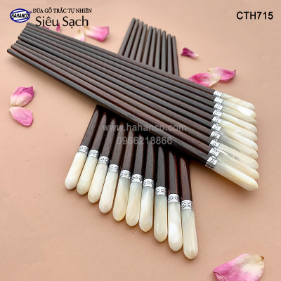 Đũa Trắc đầu ốc biển đai Bạc Super VIP - đủ mẫu (10 đôi/Hộp) dành cho nhà giàu - Sang trọng - Đẳng cấp