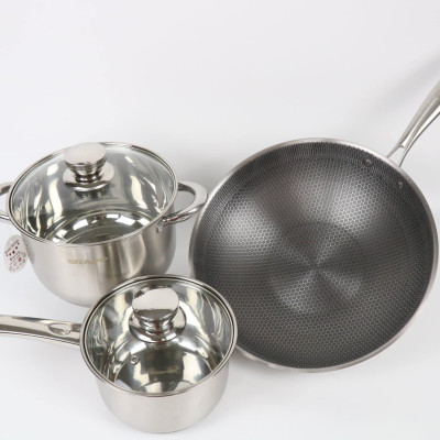 Bộ Nồi 3 Món Inox SRAPP SH-358 - Hàng Chính Hãng