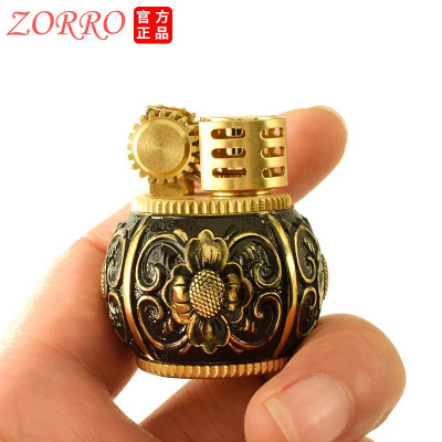 Vỏ Hột Quẹt Bật Lửa Zorro Z583 Mini Thiết Kế Độc Lạ Với Hoa Văn Cổ Nổi Nhiều Màu - Dùng Xăng Bấc Đá Cao Cấp