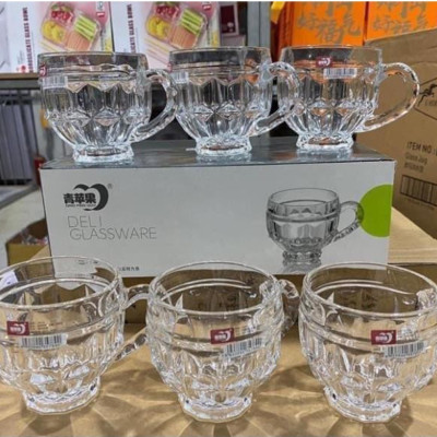 Bộ 6 Cốc Thủy Tinh Có Quai Uống Trà, Uống Cà Phê Hoặc Uống Gì Cũng Được