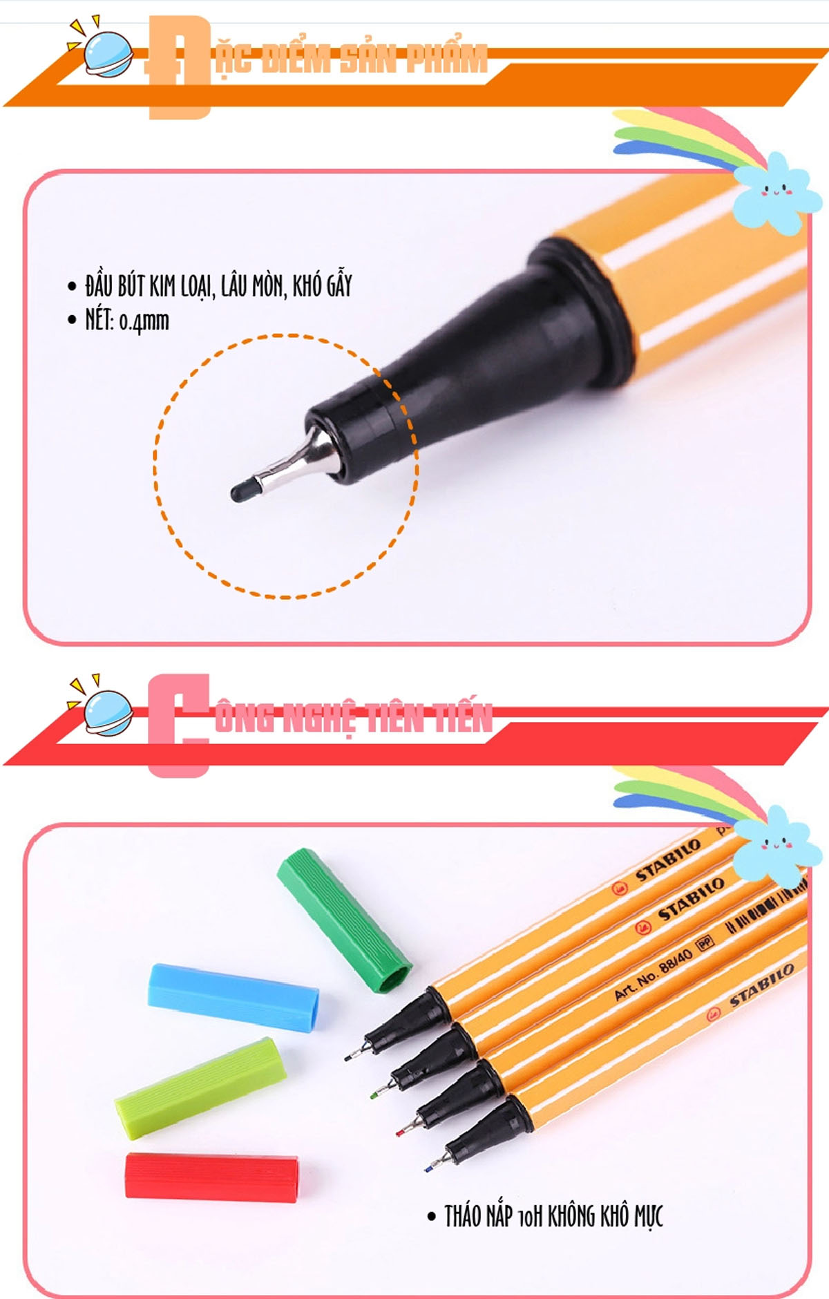 Bút kim STABILO Point 88 0.4mm (PT88) - Xanh ngọc (13)