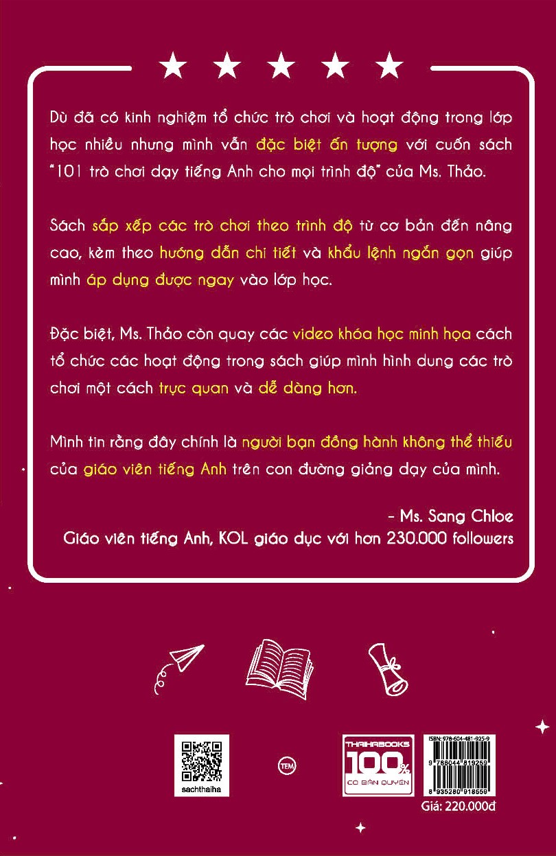 Sách - 101 Trò chơi dạy tiếng Anh cho mọi trình độ