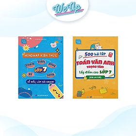 Combo 02 sách lớp 7: Sổ Mindmap 5 môn Toán Văn Anh Lí Hóa lớp 7 + 500 Bài tập Toán Văn Anh lớp 7