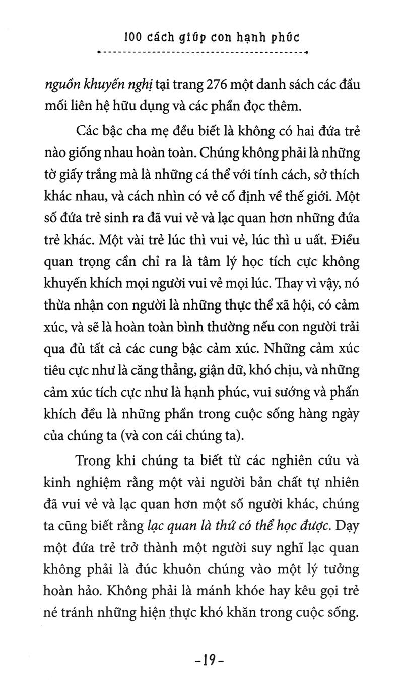 Cẩm Nang Cho Cha Mẹ Bận Rộn - 100 Cách Giúp Con Hạnh Phúc