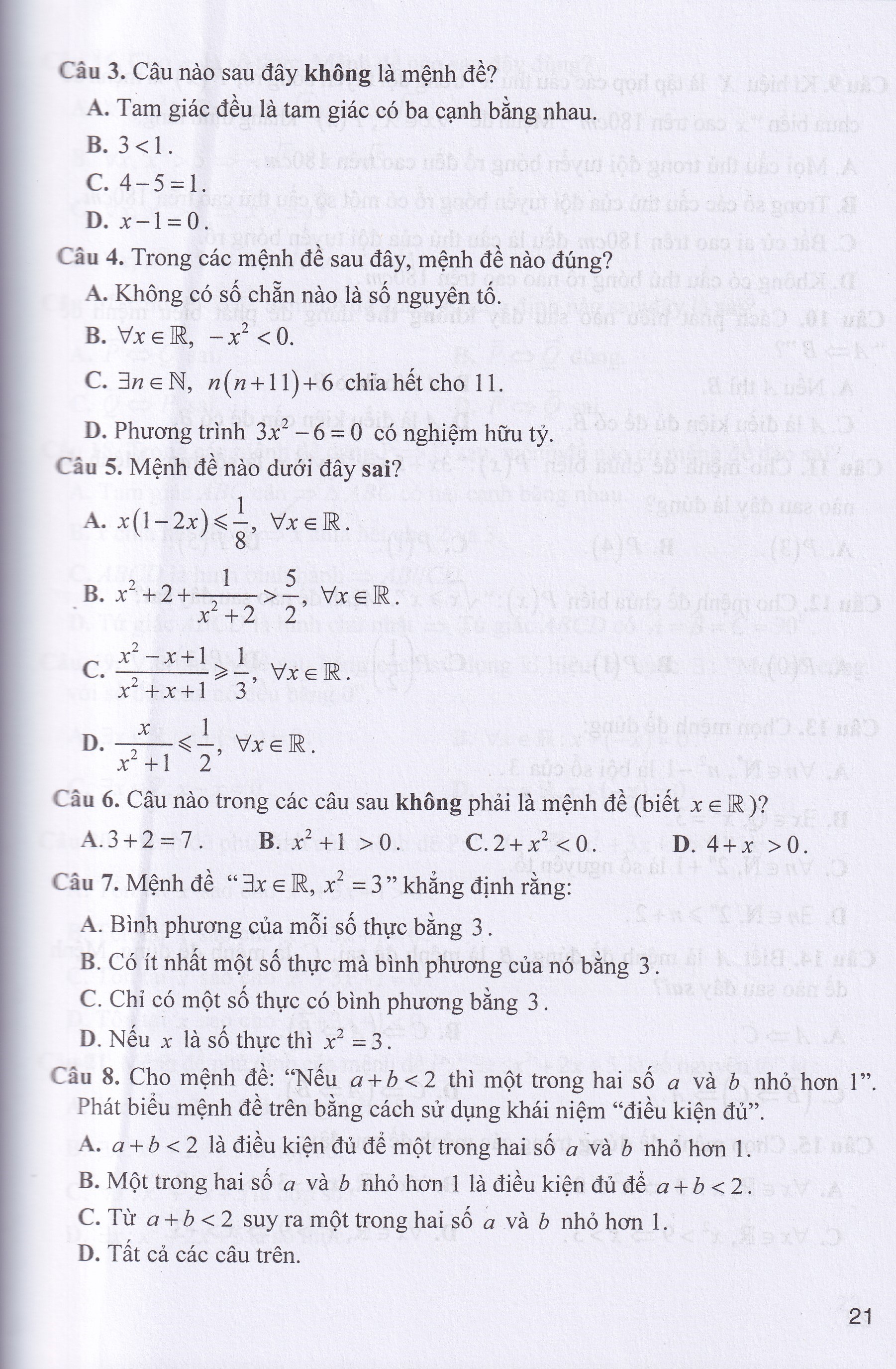 Sách tham khảo toán 10 - Quyển 1 (Dùng chung cho các bộ SGK)