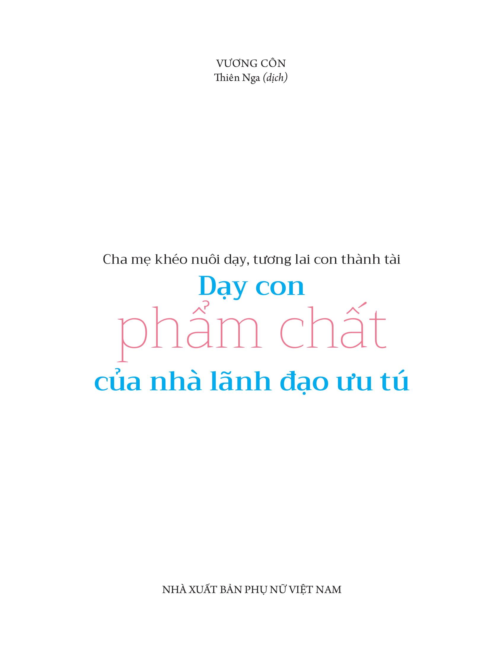 Dạy Con Phẩm Chất Của Nhà Lãnh Đạo Ưu Tú