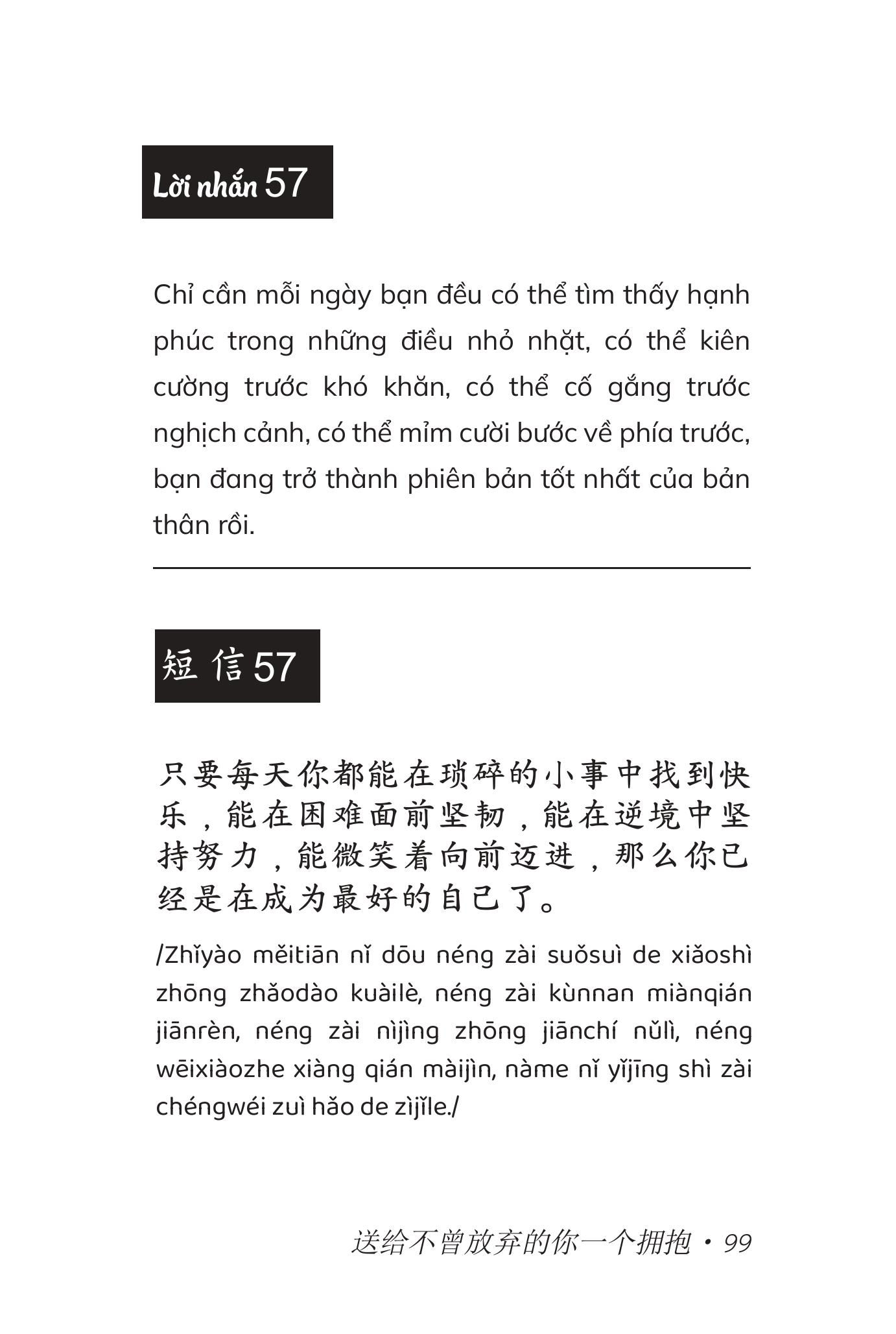 Sách Gửi Cậu Một Cái Ôm Vì Đã Không Bỏ Cuộc - Phiên Bản Song Ngữ Việt Trung - The Phan Tóc Quoăn