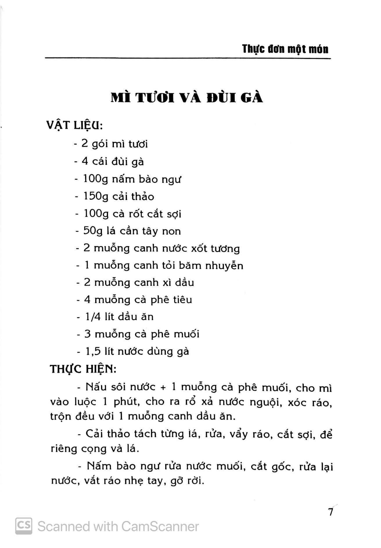 Thực Đơn Một Món Nhanh, Ngon, Tiện Lợi