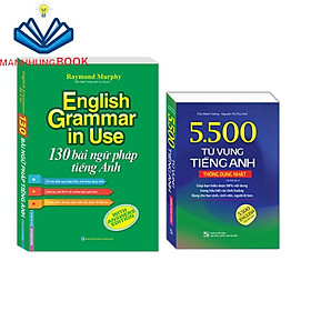 Sách - Combo 2 cuốn 130 bài ngữ pháp tiếng Anh (tái bản) - có màu+5500 từ vựng tiếng Anh thông dụng nhất (bản màu)