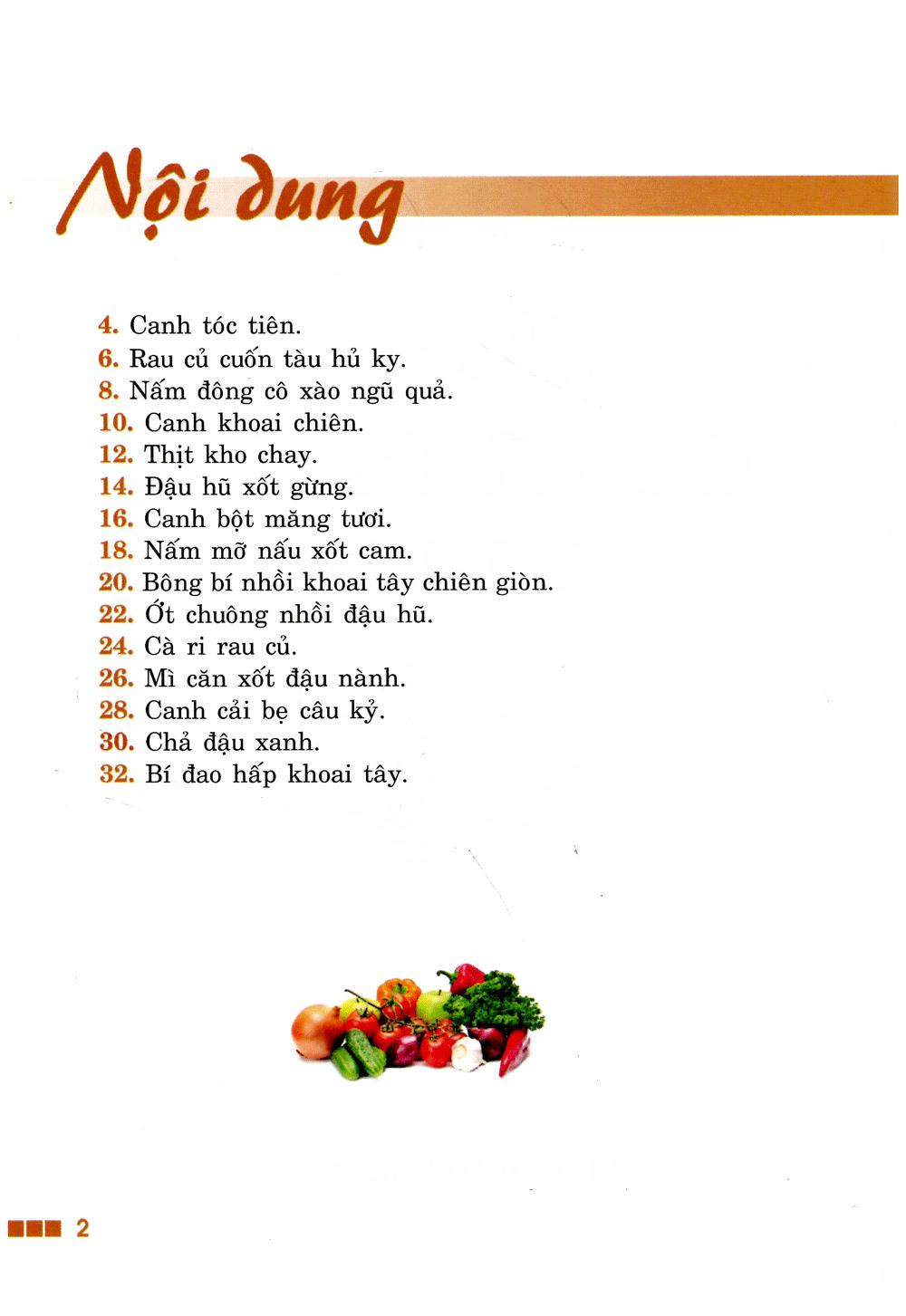 Thực Đơn Cơm Chay 3 Món