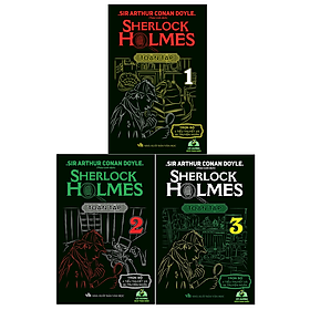 Sách - Combo Sherlock Holmes Bản Dịch Đầy Đủ 4 tiểu thuyết và 56 truyện ngắn Trọn Bộ 3 Tập Bìa Cứng Ép Kim Mỹ Thuật #huongbook