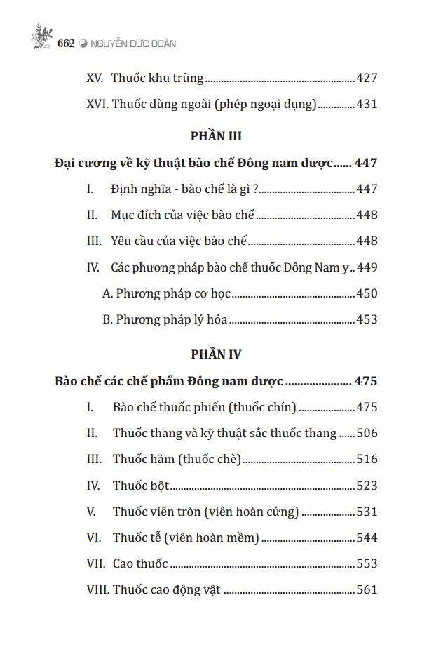 Đông Nam Dược (Cách Sử Dụng - Bào Chế - Bảo Quản)