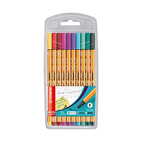 SET bút kim STABILO Point 88 0.4mm (PT88) - Vỉ 10 cây (PT8810C)
